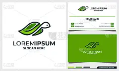 turtle logo design template with nature leaf conce