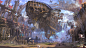 General 3840x2160 ship ruin airships steampunk futuristic city fantasy art steampunk airship