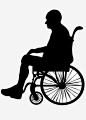 坐轮椅老人剪影免抠png素材_新图网ixintu.com
