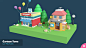 Cartoon Town - Low Poly Assets by ricimi : Cartoon Town is a customizable, mobile-friendly low-poly asset containing many elements that can be used to create a town with a nice cartoon style. <br/>Tileable floor and roads. Demo scenes and animations