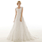 Snowskite Womens A-line V Neck Vintage Lace Wedding Dress | Amazon.com