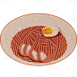 中华美食类插画贴纸-面条