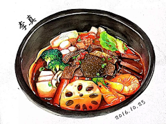 三川美术采集到手绘美食