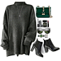 A fashion look from February 2016 featuring high heel ankle boots, purse shoulder bag and green dial watches. Browse and shop related looks.
