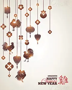 Chinese New Year with Black Hanging Decorations