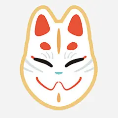 简易手绘风格日式狐狸面具图形_新图网 https://www.ixintu.com