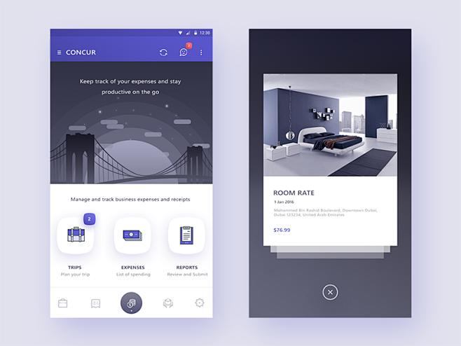 concur app redesign ...