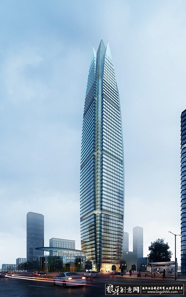 都市繁华地段背景 高清商务楼 城市高楼大厦高清背景psd建筑元素