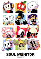This may contain: an advertisement for soul monitor featuring many different cartoon characters and their names on the front