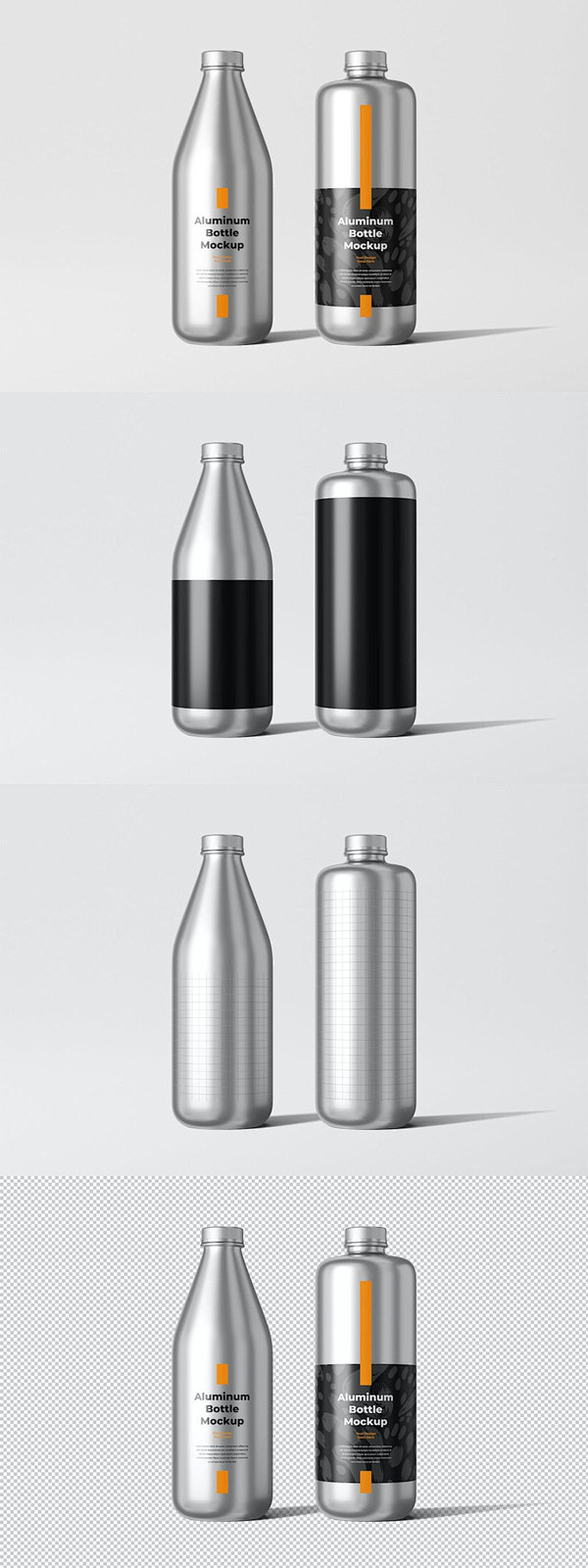 金属铝瓶包装设计样机 (PSD)