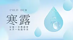 寒露节气祝福水墨简约设计横版海报