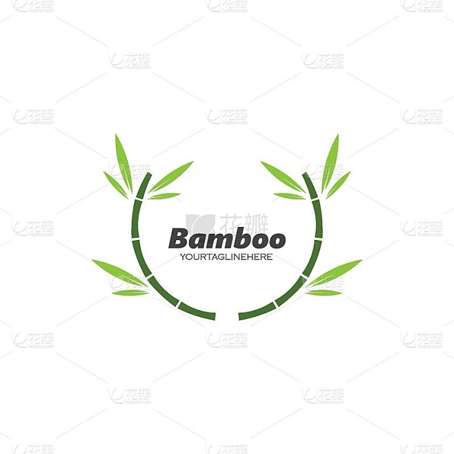 带有绿叶的竹叶矢量图标素材-花瓣网