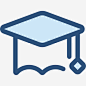 学士图标 https://88ICON.com 教育 研究生 学士帽 