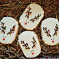 Reindeer Christmas cutout cookies, hand decorated, royal icing, rolled cookies, sugar cookies