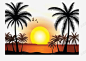 美丽夏天海边日落矢量图高清素材 夏天 夏天日落 日落 海岛日落 海边日落 矢量png 矢量图 元素 免抠png 设计图片 免费下载