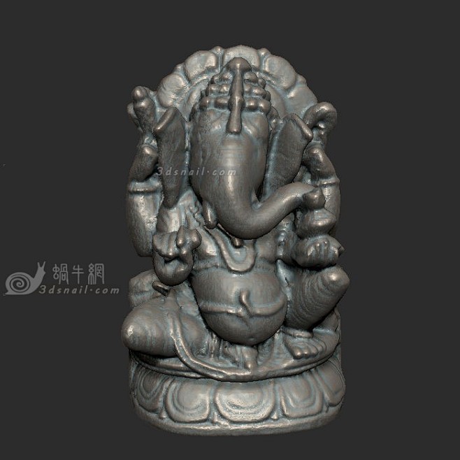 大象雕像石像，3d打印模型__3dsna...