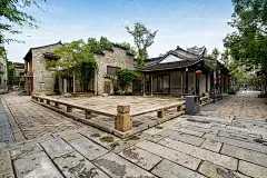 中国南京的古镇建筑和街道