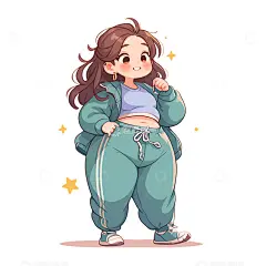 一个可爱的胖女孩高清模板免费下载-趣麦麦图