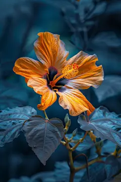 高清木槿花花蕊绿植摄影图