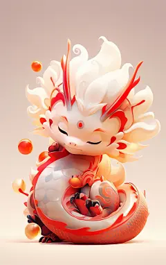 可爱卡通龙宝宝元素素材图AI图