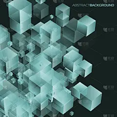 矢量抽象背景三维立方体不同大小的透视为您的设计，商业风格，图标，打印或互联网。