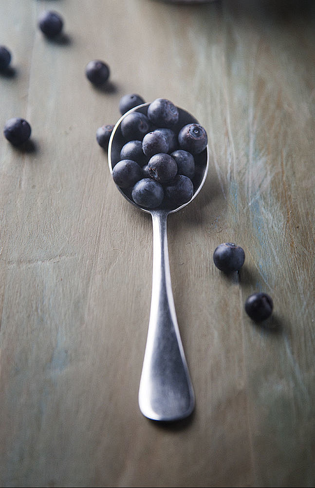 Blueberries on a spo...