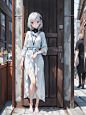 #女の子 girl in front of the door - SDAI的插画