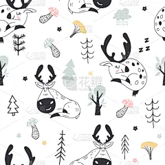 式样,驼鹿,恶作剧,可爱的,壁纸,动物,鹿角,驯鹿,绘制,剪影