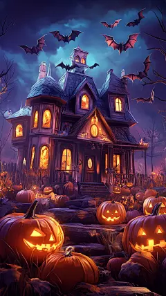 万圣节海报背景萌系主题素材通用模板 (12)