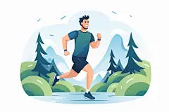 大气高校校园趣味运动会图片插画