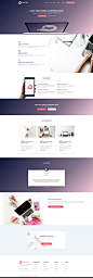 Bootstrap紫红渐变色企业网站 - LAZY FOX - 网站模板，优质网站模板精选 - 模板世界