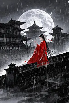 月夜啸声AI试验-古代女