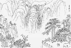 古风山水画线条高清素材 山水简笔画 山水线条 手绘山水 手绘山水线条 简笔山水画 简笔画 元素 免抠png 设计图片 免费下载 页面网页 平面电商 创意素材