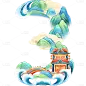活动倒计时花字3国风插画文字组合元素素材