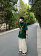 春游的路上 : 今日份妥妥的日系穿搭 绿色真的好显白 #Ootd  #每日穿搭