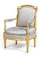 A LOUIS XVI CARVED GILTWOOD FAUTEUIL ATTRIBUTED TO GEORGES JACOB CIRCA 1780