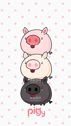 可爱的小猪  - 源文件下载【酷图网】萌趣,卡通,可爱,壁纸,图案,手机壳,图案印花,产品,印花,招财猫,小猪