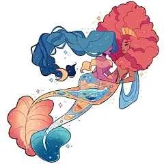 色彩鲜艳并且创意满满，来自插画师lunarjokester的这组人物插画每一张都充满着惊喜~#设计秀# ​​​​