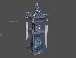 古代石灯4，石头路灯