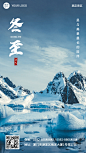 旅游出行冬至节气祝福简约手机海报