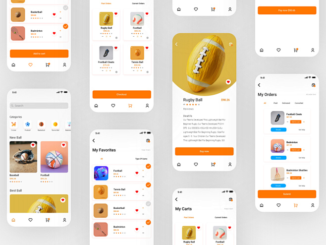 体育电子商务应用UI设计作品app界面a...