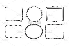手绘涂鸦框架集矢量插图