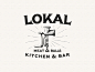 Lokal Meatballs bar meatballs meat grinder kitchen team vintage sketch drawing dalibass logo typography logotype custom hand-drawn lettering