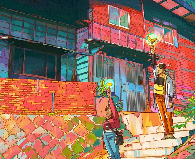 写实画风！9款广角镜头的日常插画