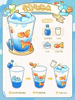 手绘食谱｜金鱼气泡水悬崖上的金鱼姬_1_鱼饼YUBING_来自小红书网页版