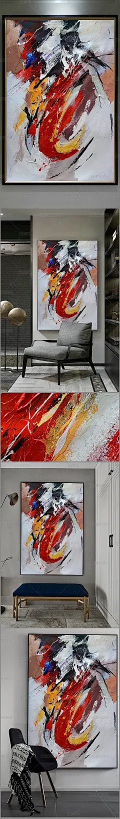 高清立体抽象油画艺术玄关（一千三百四十）