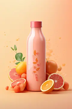 AI数字艺术饮料瓶包装样机模型