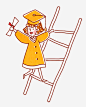 毕业学生爬梯子拍照图宝宝 https://bao16.com 毕业季 学生 拍照 卡通手绘 女生 毕业生 毕业服