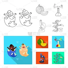 人造材料,图标,医学检测,生物学,商务,微生物学,显微镜,转基因,清新,设计