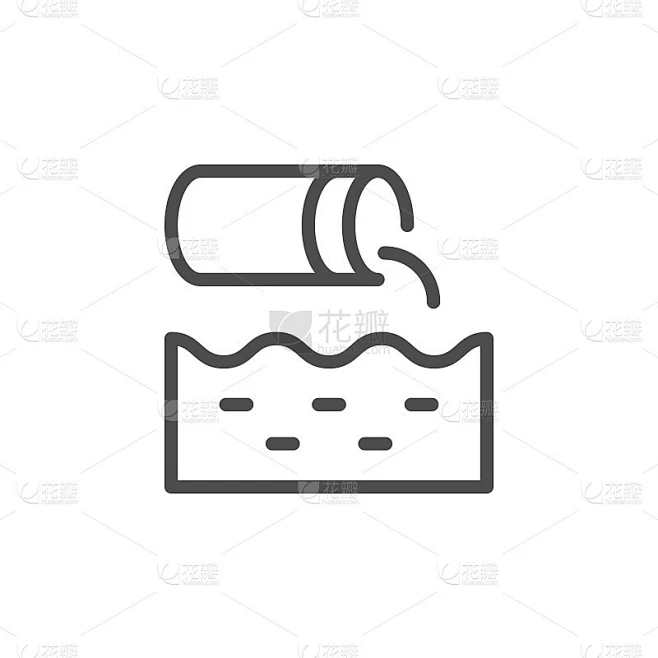 废水排图标素材-花瓣网